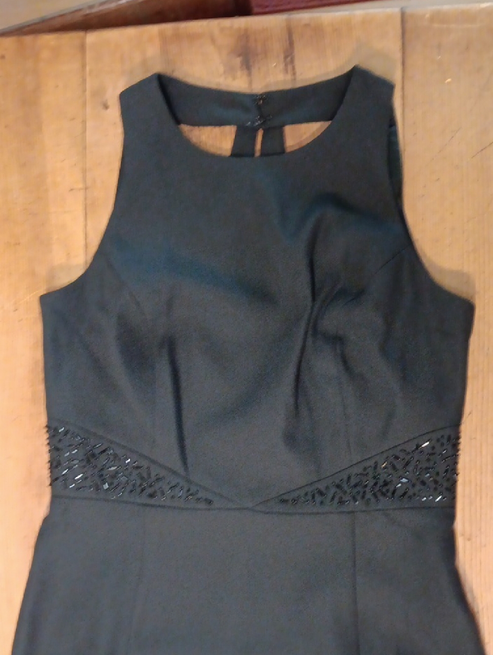 Liz Claiborne Night Womens 4 Formal Dress Black Sleeveless Beaded Maxi Open Back - Picture 7 of 9